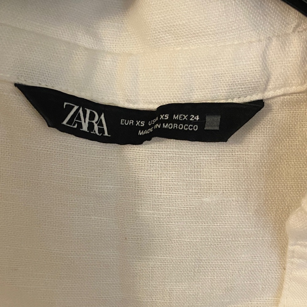 Zara White Button-Front Tiered Midi Dress - Picture 3 of 5